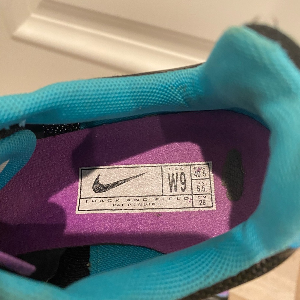 NIKE Track & Field JANA STR WFLE Black Purple Teal Running Shoes - Picture 5 of 7